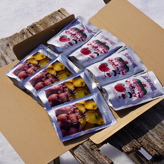 ≪お試しセット(各4p)≫「AKITA GOLD &FUJI」と「ひらかりんごストレートジュース」