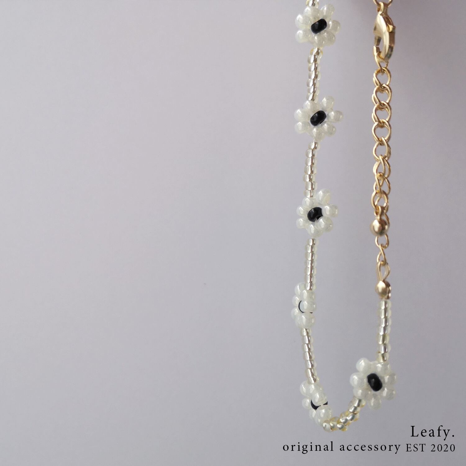 yellow & flower ビーズブレスレット ビーズアクセサリー イエロー 花