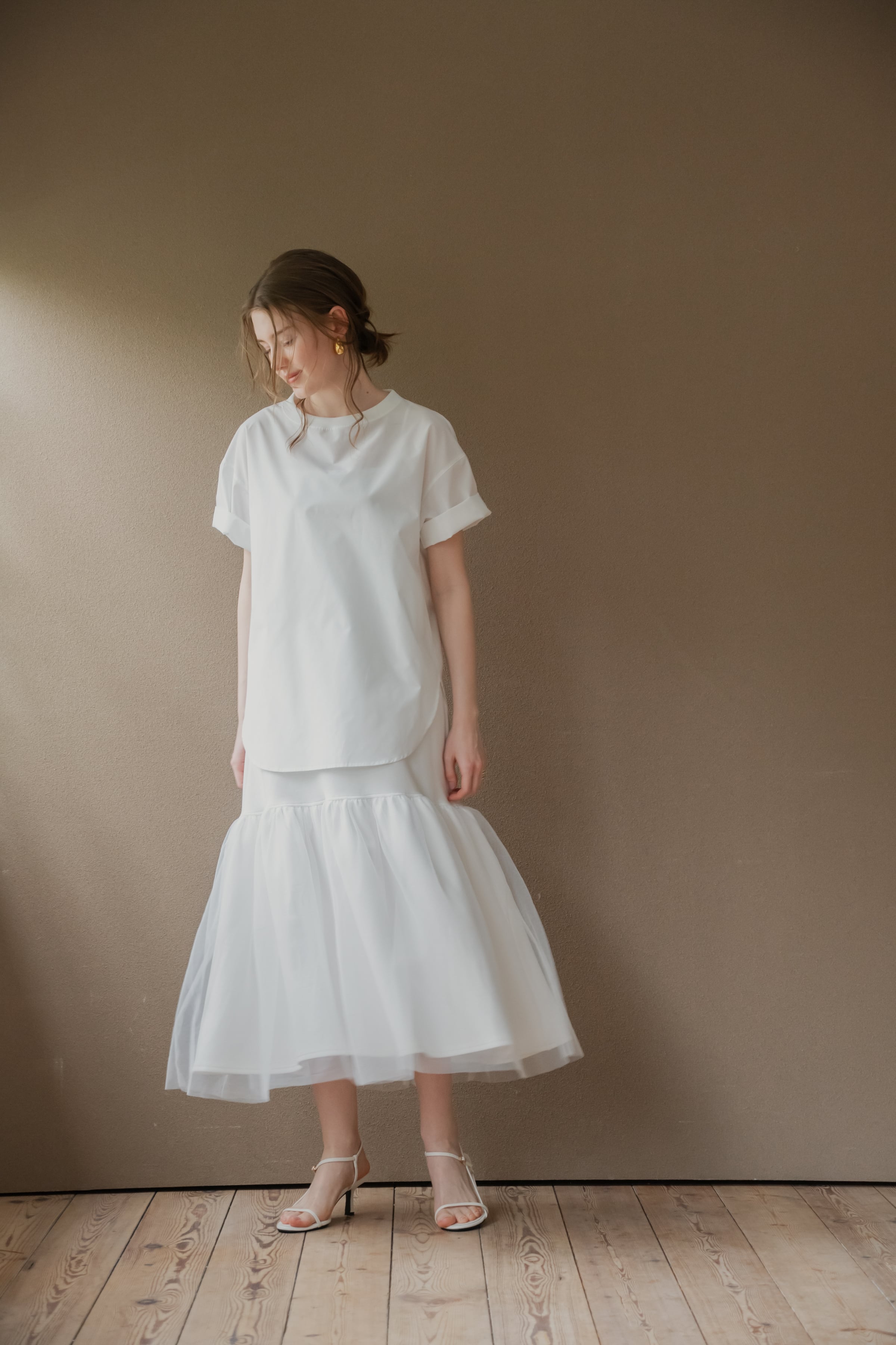 pois ポワ hem tulle skirt ホワイト hem tulle skirt【予約販売】 | pois