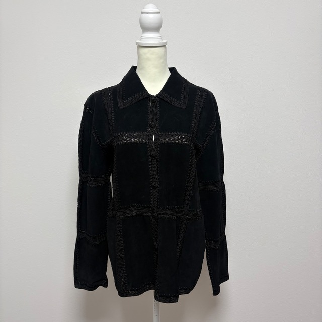 S.M.H BOUTIQUE パッチワーク　レースレザー ジャケット