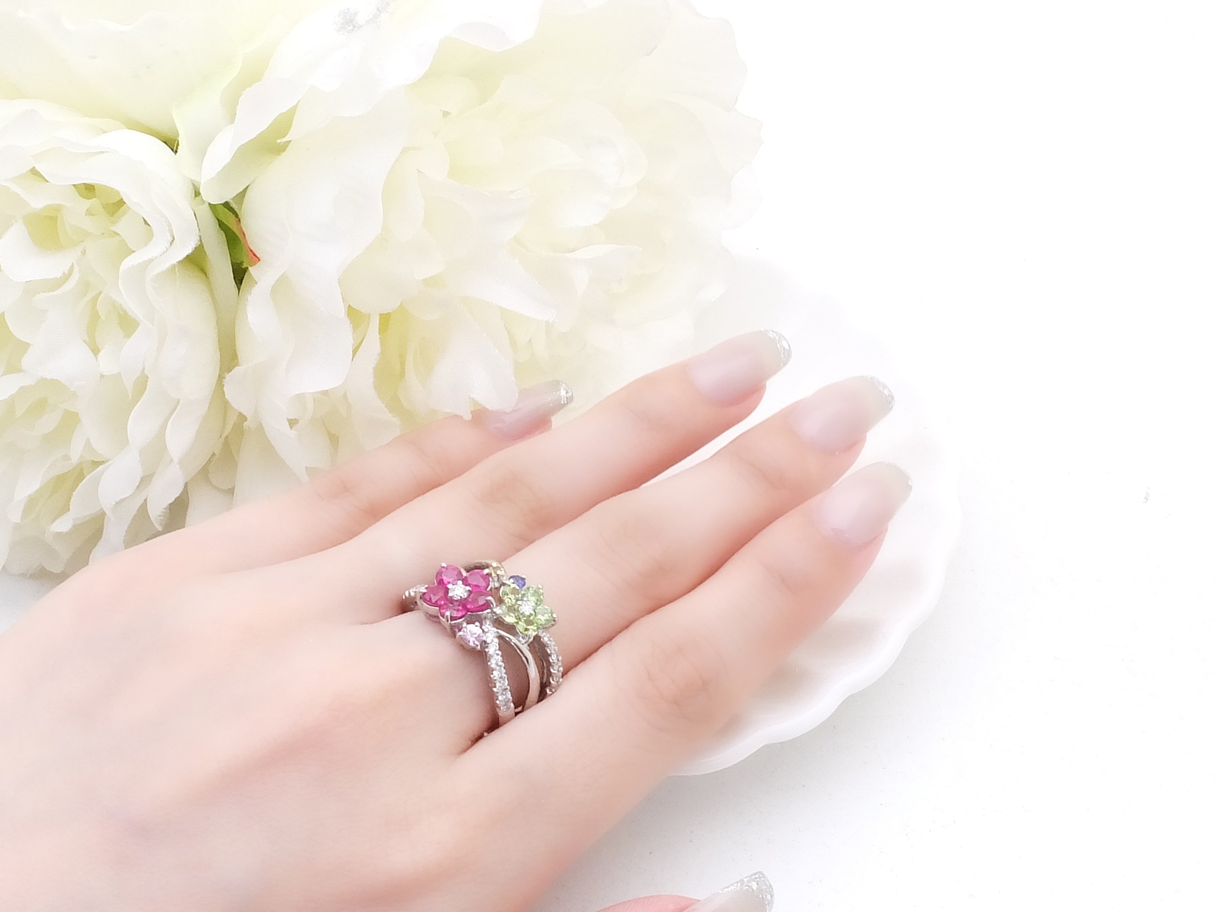 新品】PT ルビー リング 0.48CT 良質天然ルビー0.48ct＆ダイヤモンド