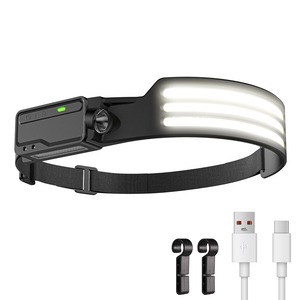 【在庫処分】ヘッドライト 充電式 LED ヘッドランプ センサー付き COB&P8光源 超軽量 230°広角照明 4つ点灯モード 550lm高輝度 8時間連続使用 集光・散光切替 防水防塵 登山 釣り バイク キャンプ 作業 停電用 防災用 アウトドア、1本入