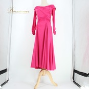 社交ダンス 衣装 PASTIME パスタイム ドレス スタンダード ピンク系 ワンピース 無地 スタンダードドレス パーティドレス ダンスパーティー ステージ衣装 発表会 上品 気品 エレガント きれいめ かわいい 大人っぽい 華やか レディース オールシーズン ソシアルダンス 競技ダンス ボールルームダンス