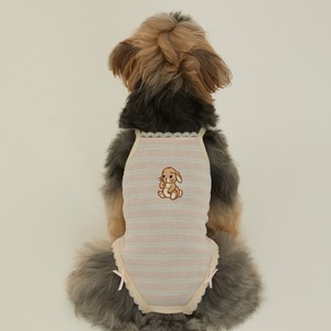 【予約】[ thesallyslaw ] Bunny Romper｜Pink Milk Stripe