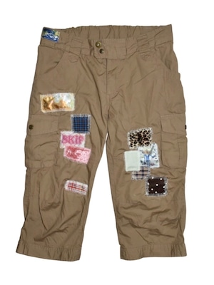 NETSU − Brown Patchwork Cropped Pants