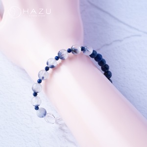 青い花が舞う高品質デュモルチェ［デュモルチェライト／ラピスラズリ／水晶］