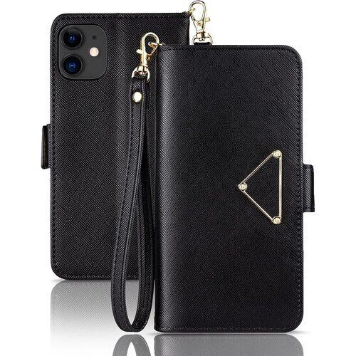 iphone11ケース 手帳型 iphone11 手帳型ケース おしゃれ 高級レザー 軽量 薄型 アイフォン11 スマホケース 可愛い タッセル iphone11 ケース 耐衝撃 防水 あいふぉん11ケース カード収納 純正 財布型 お洒落 シンプル 全面保護 スマホカバー 横置きスタンド機能 ストラップ付き iPhone 11 6.1インチブラック 4