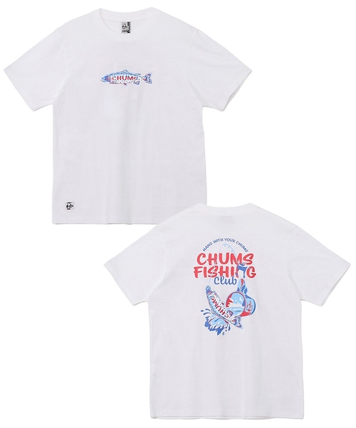 Tシャツ メンズ 春夏 CHUMS チャムス フィッシングクラブTシャツ CH01-2753 半袖 プリントTシャツ コットン アウトドア