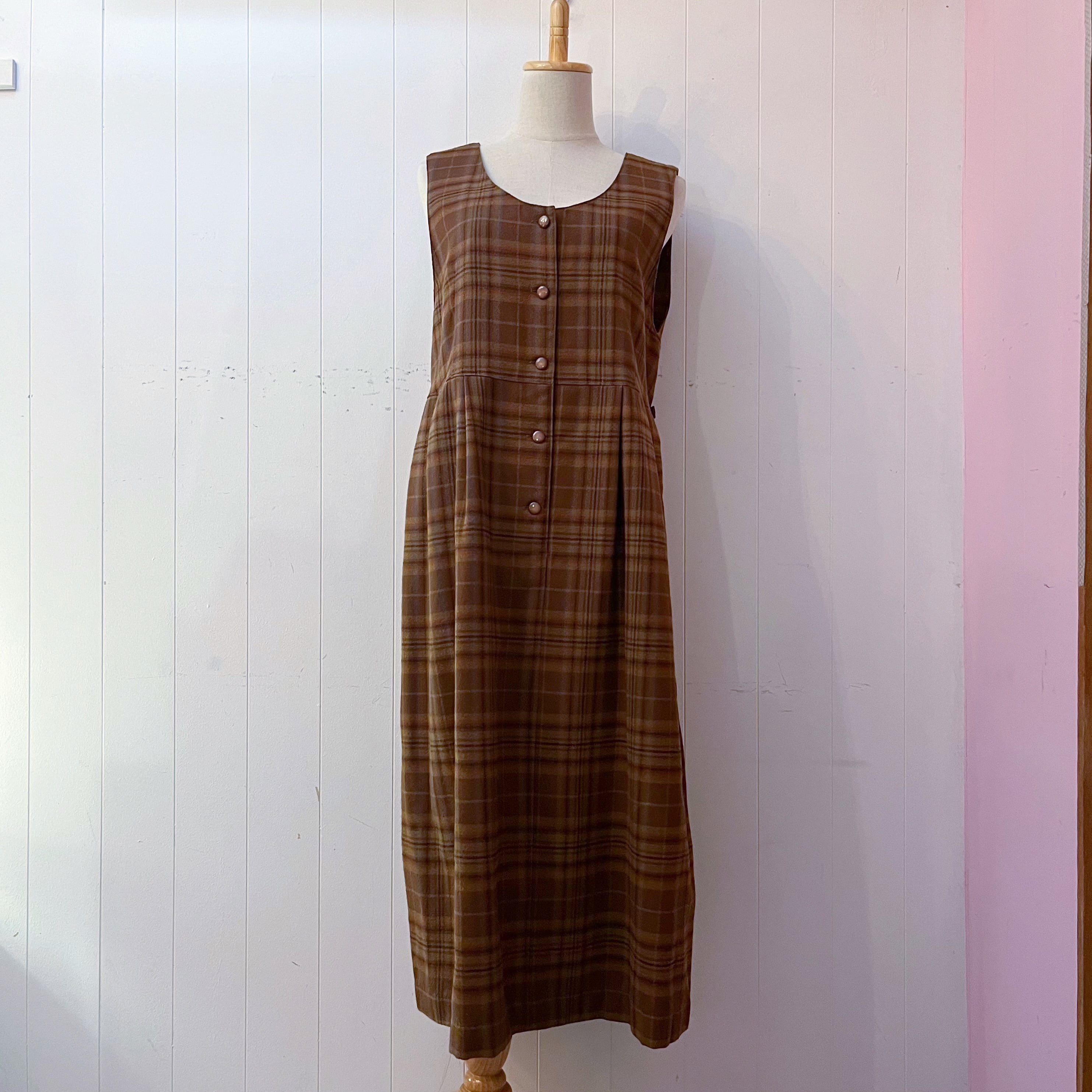 brown check jumper skirt