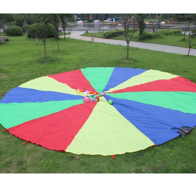 ホット販売ブランドの新しい直径2メートル子供プレイ虹パラシュート屋外ゲーム運動スポーツ玩具テント