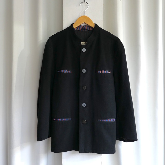 70-80s HERMES MADE IN WEST GARMANY MAO COLLAR JACKET