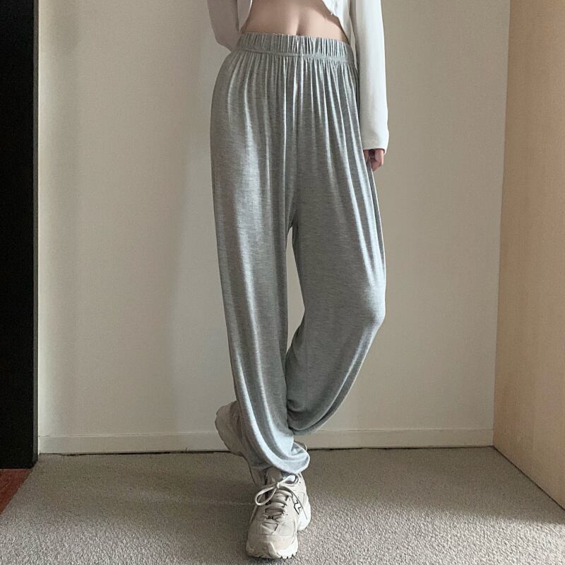 パンツ グレールーズハイウェストウェストスリムサマー薄手 夏物 ブラックストロベリース4144786737