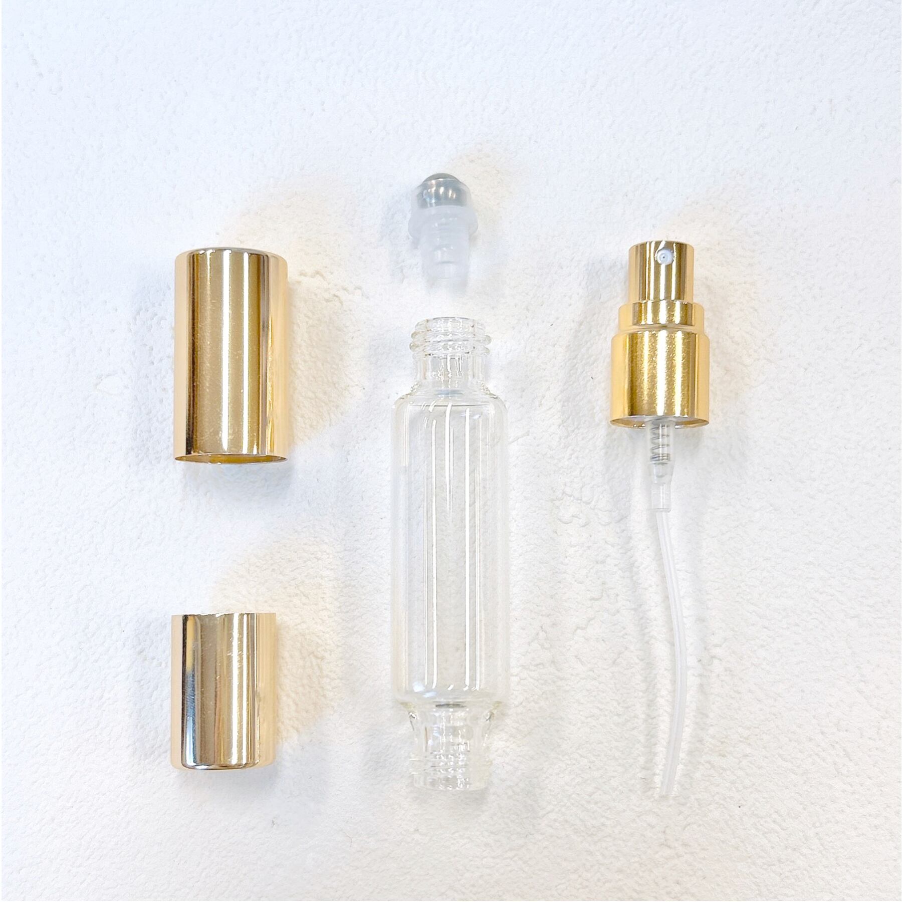 2WAY 多機能 アトマイザー ガラス ボトル 】 ゴールド 10ml 1本