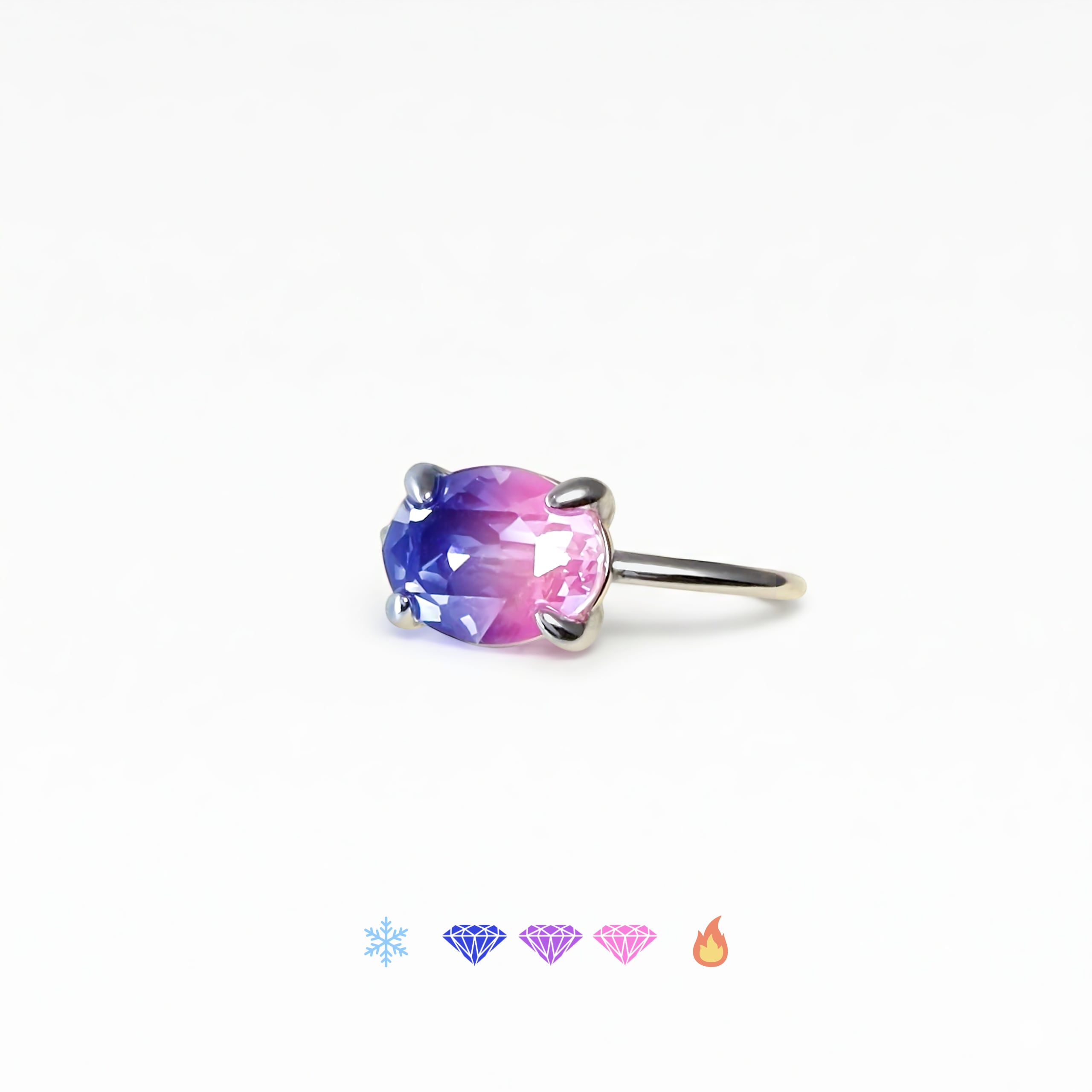 限定リング キラナライト 夜桜 「季節の虹立ち」 オーバル6mm×8mm SV925