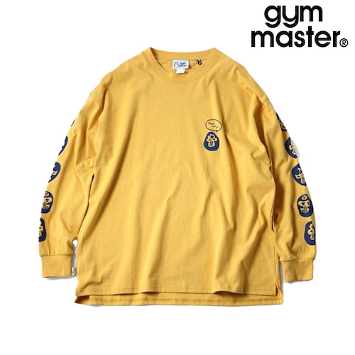 gym master ジムマスター 7.4oz GOOD FOR YOU ビッグロンT|覆面レスラー刺繍 グラフィック 長袖Tシャツ LOVE&PEACE G821715 マスタード