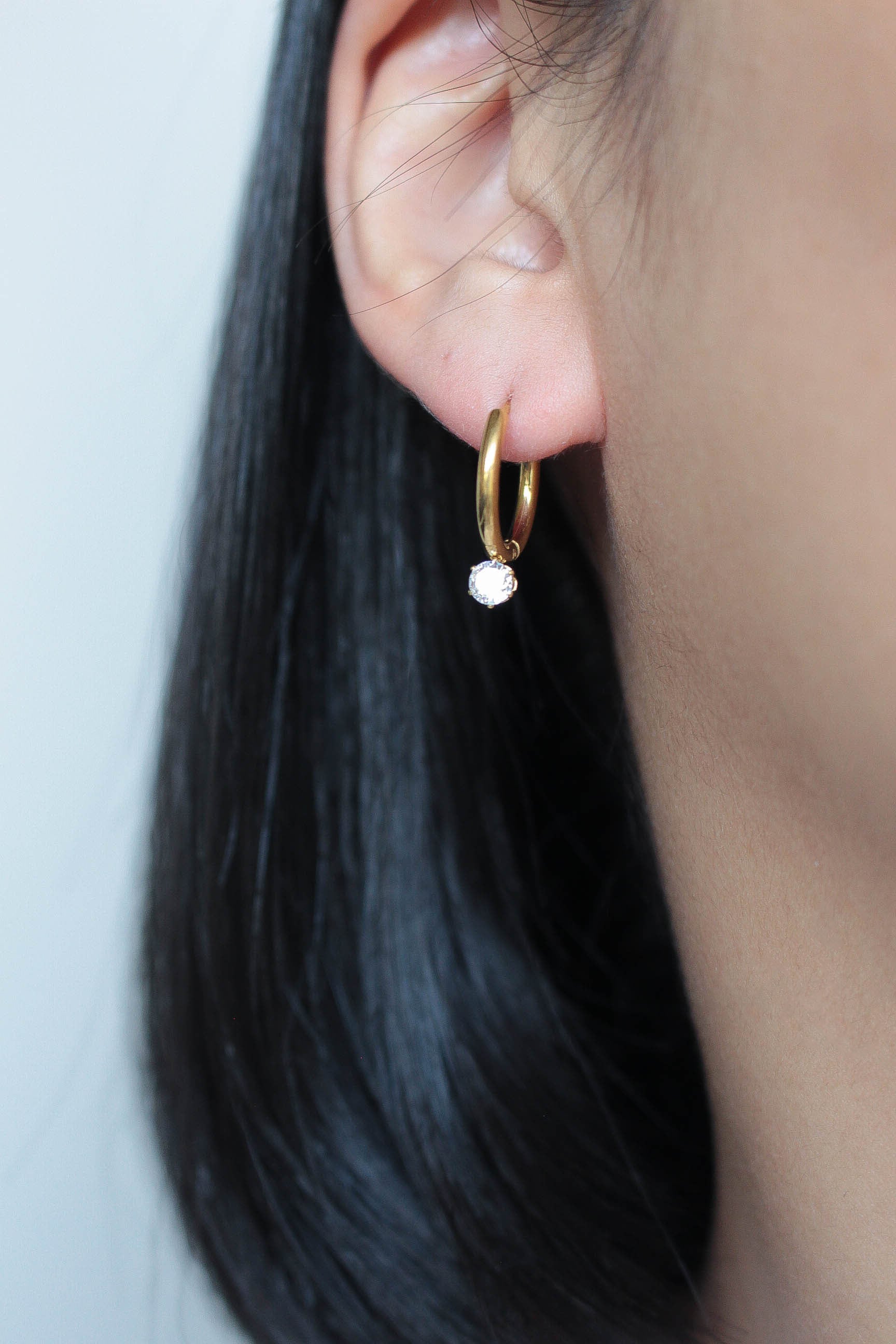 Zirconia Hoop Pierce | ebine(エビネ)|金属アレルギー対応アクセサリー
