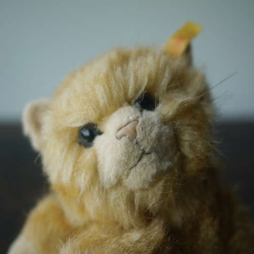 シュタイフ　寝転ぶ猫ちゃん　Ginger Cat Kitten　ヴィンテージドイツ