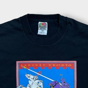 【FRUIT OF THE LOOM】90s USA製 Tシャツ シングルステッチ 小学校 1997 チェス大会 プリント イラスト M 半袖 US古着