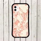 受注生産 iPhoneケース ピンク墨流しマーブル｜抽象アート PABS083A