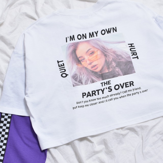 【77%OFF】ショート丈 PARTYSレイヤードロンT