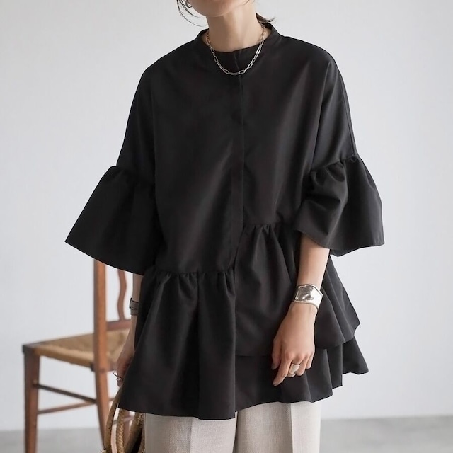 【即納】アシメ フリルシャツ 228874