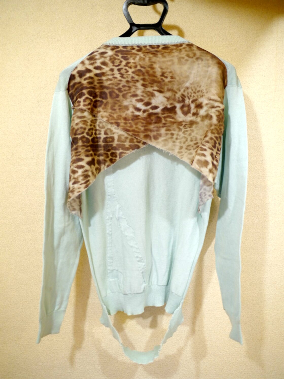 ☆WENDY&JIM ウェンディ＆ジム 変形デザイン レオパード切替ニット  