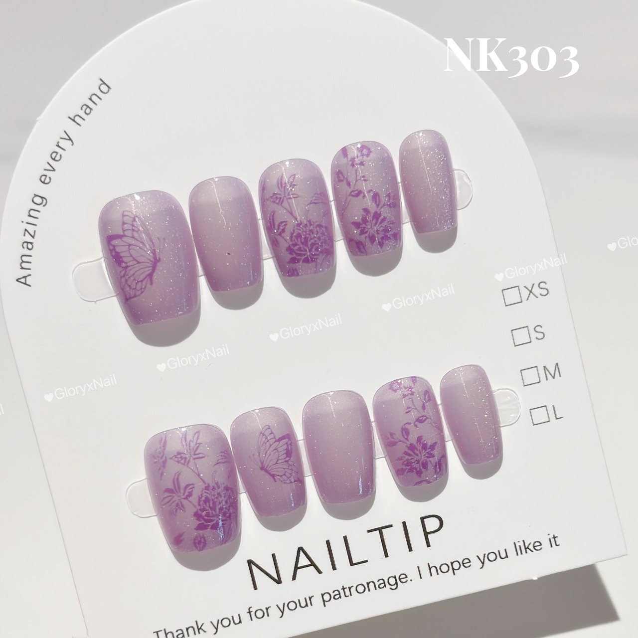 NK303 ネイルチップ サイズXS/S/M