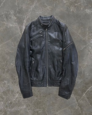 "MORGAN" zip design leather jacket