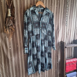 総柄シースルーワンピース used [411010]