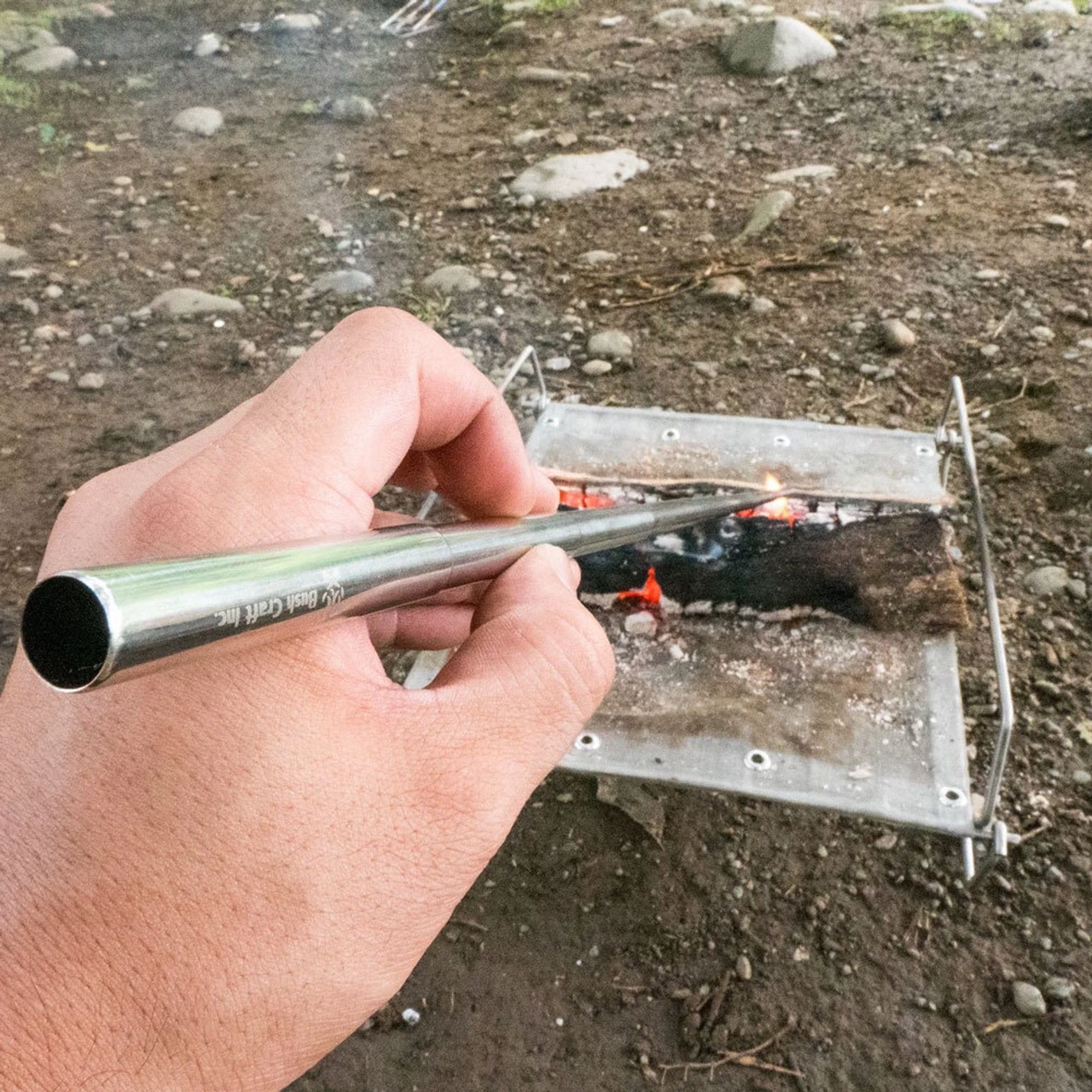 BushCraft (ブッシュクラフト) ブッシュクラフト ファイヤーブラスター 1.1 ふいご 折り畳み式 焚き火 ストーブ 着火 火吹き棒 野営 火起こし キャンプ テント アウトドア BBQ バーベキュー