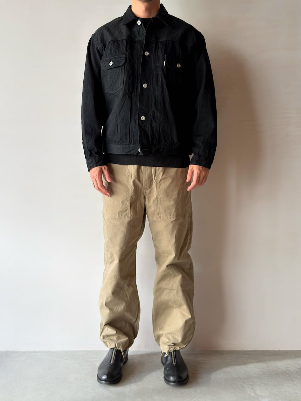 PHIGVEL WAXED CLOTH STRING TROUSERS | HUMAN and THINGS