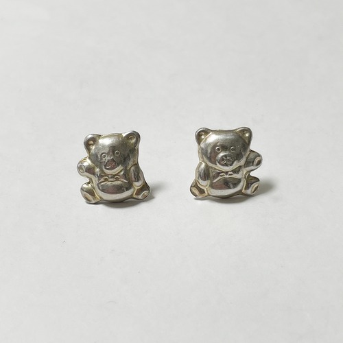 Vintage 925 Silver Teddy Bear Stud Earrings