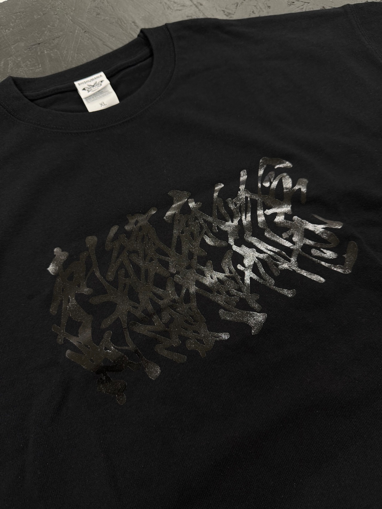 刺繍麻似合ロゴプリントビックシルエットTシャツ(2色展開)