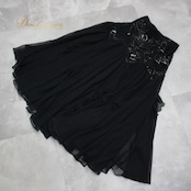 社交ダンス 衣装 スタンダード スカート レッスンウェア オールシーズン Fantasy ファンタジー 黒 ブラック系 花柄 練習着 上品 キラキラ フレア スカート 演出用 発表会 トレーニング おしゃれ おすすめ 通販 お手入れ 簡単 伸縮性 大人 レディース ポリエステル ナイロン ダンス衣装 練習用 ステージ衣装 上品ブラック モダンダンス フェミニン シック マット ブラック トップスとコーデ お揃い お出かけ