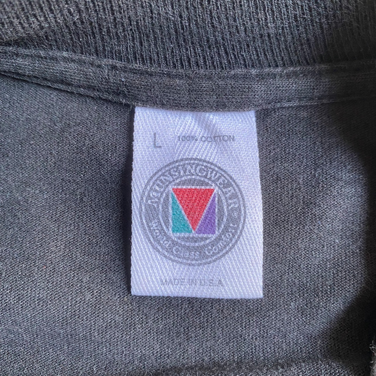 90年代 USA製 MUNSINGWEAR シングルステッチ 無地 ポケットTシャツ 