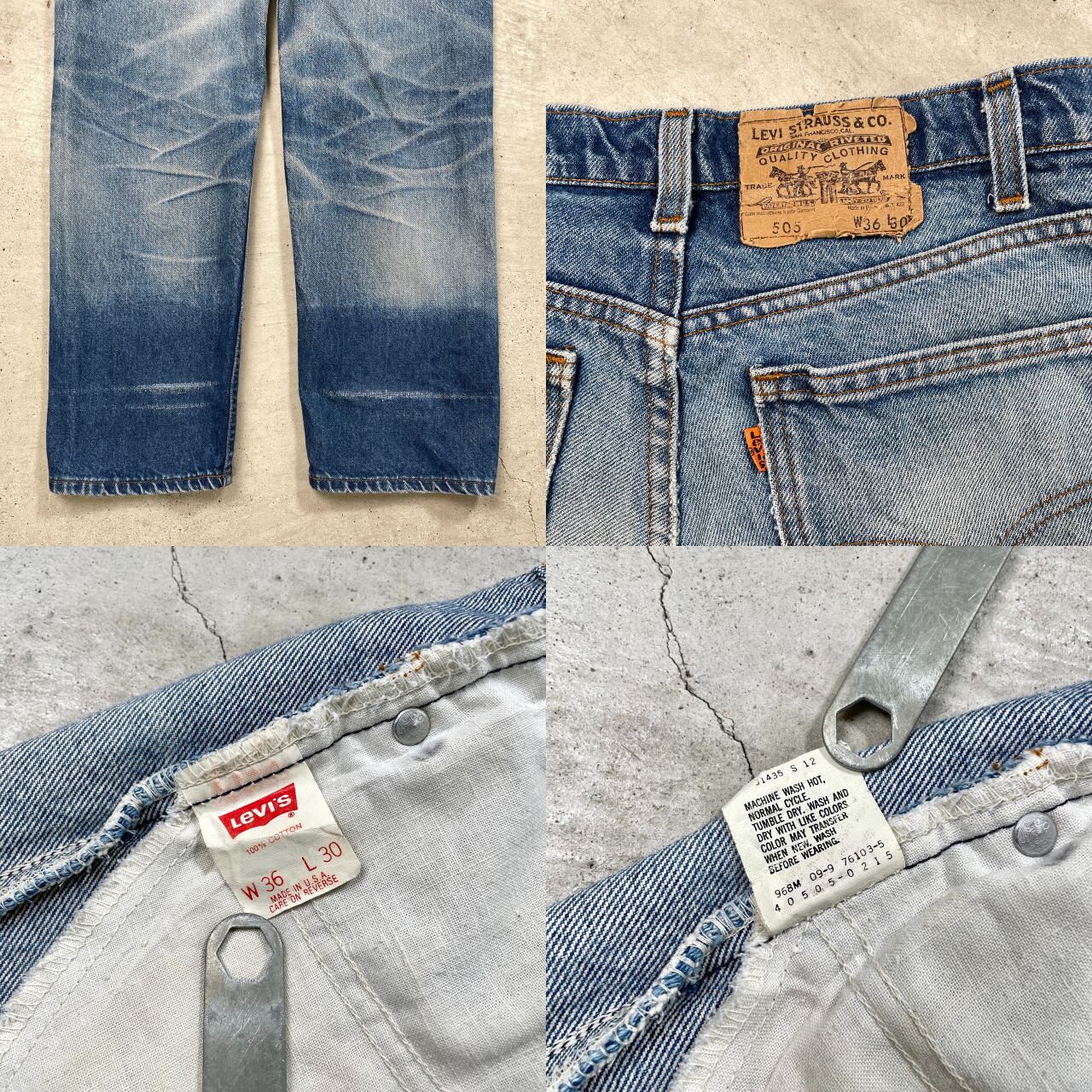 90年代 USA製 Levi's リーバイス 40505 0215 デニムパンツ オレンジ