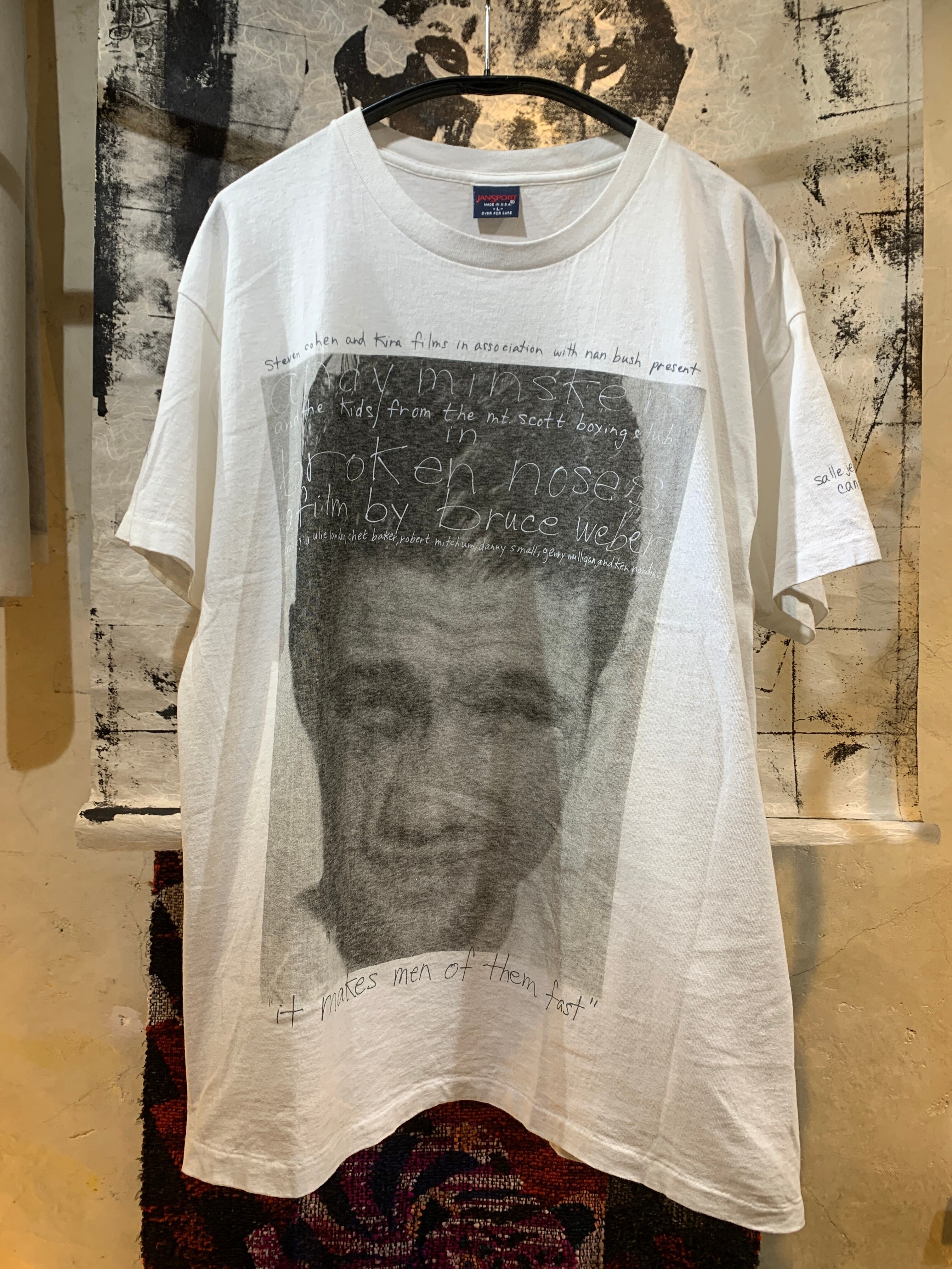 1980' used Bruce Weber broken noses Jansport Tee -L- | rinkyoto