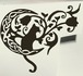 カッティング　ステッカー アート　ステンシル　猫　月　ネコ　花