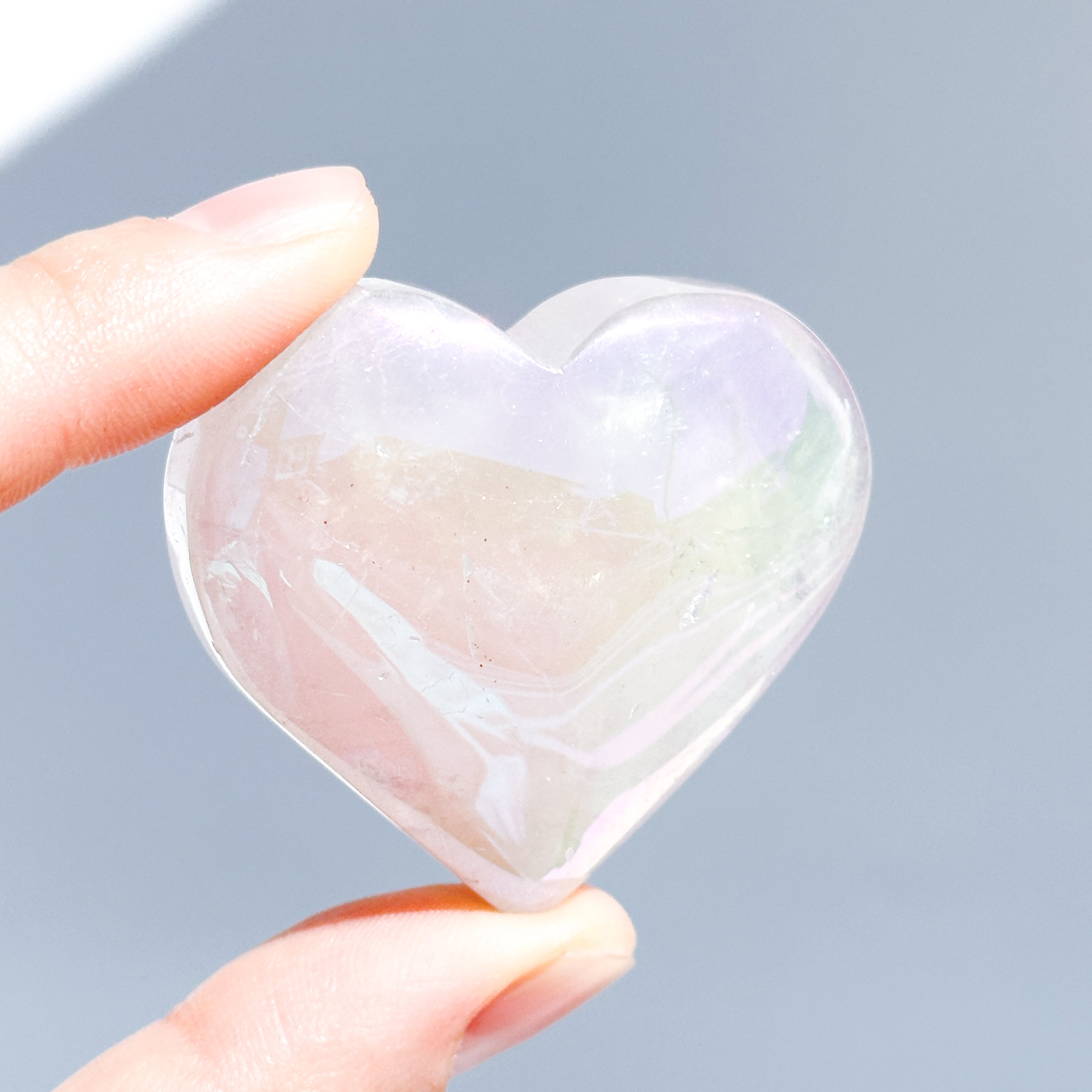 エンジェルオーラハートローズクォーツ 178g 天然石 パワーストーン ♡エンジェルオーラローズクォーツ ハート82♡ Angel Aura Rose Quartz