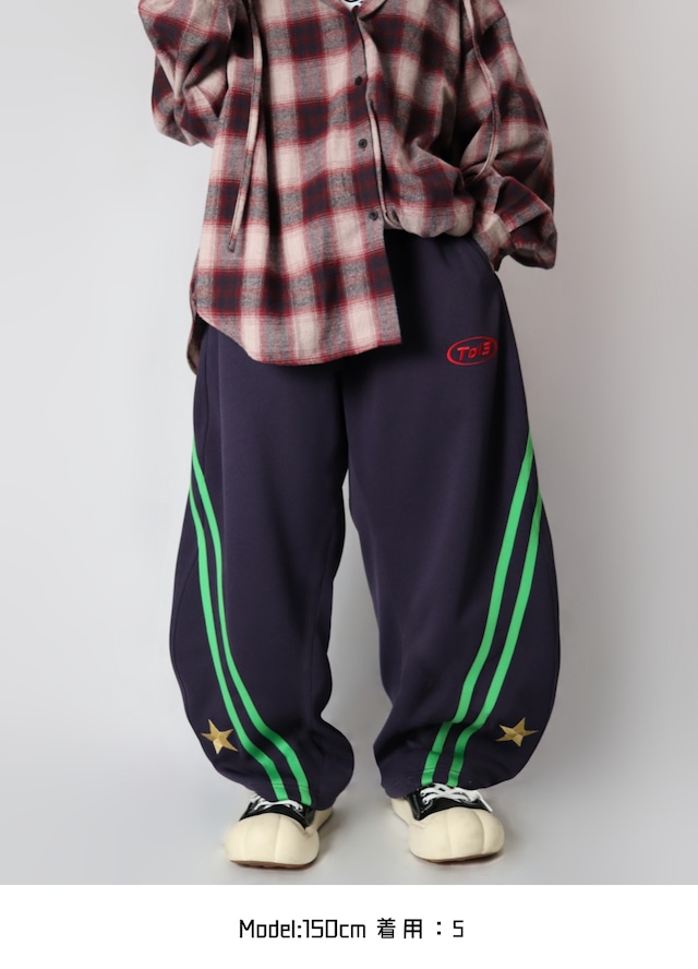 2LINE★SMILE BACK barrel leg pants(ツーライン★スマイルバックバレルレッグパンツ)【Dark purple】