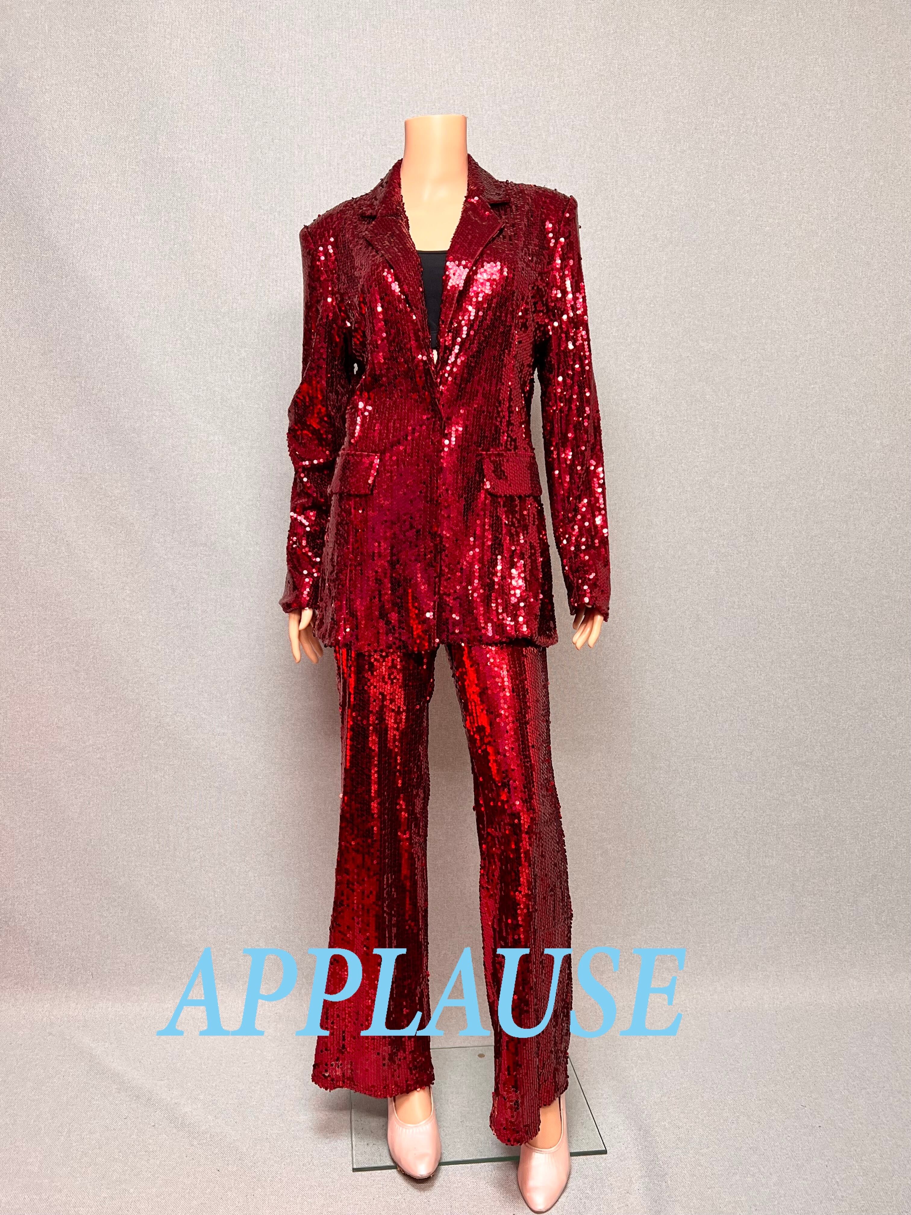 【新着】社交ダンス ドレス　ラテンドレス　バーガンディースパンコールジャケット　LA-26-8　L　デモ・競技用ドレス　発表会衣装　パーティドレス　ワンピース　舞台衣装