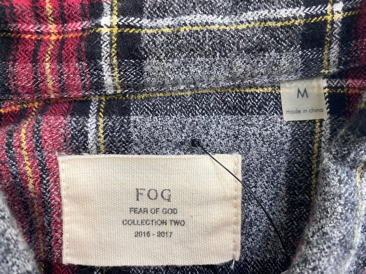FOG COLLECTION TWO PLAID SLIT FLANNEL SHIRT GREY/RED MEDIUM 88298 ...