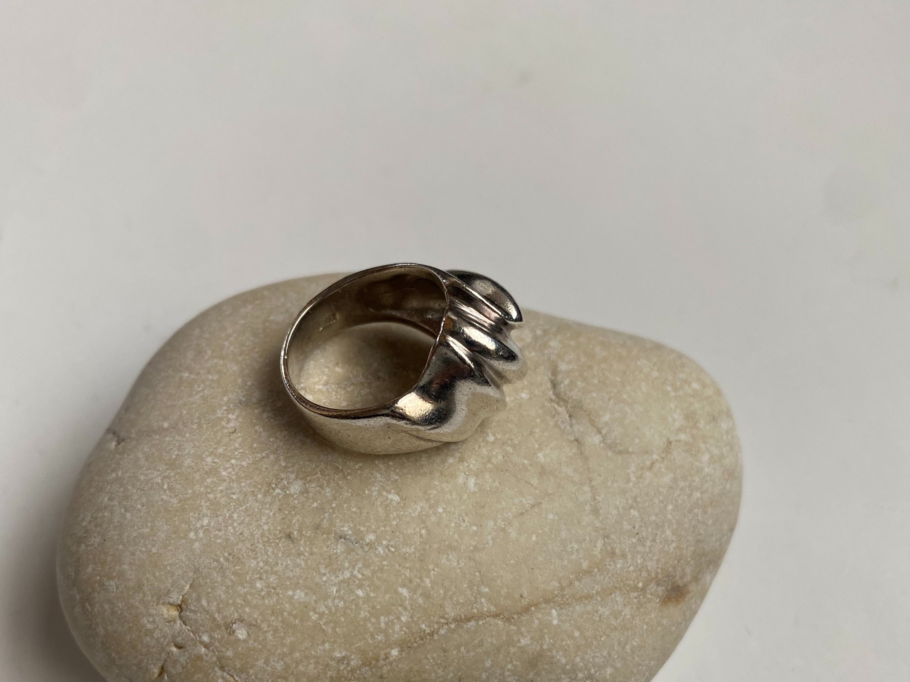 vintage silver925 abstract design ring15号