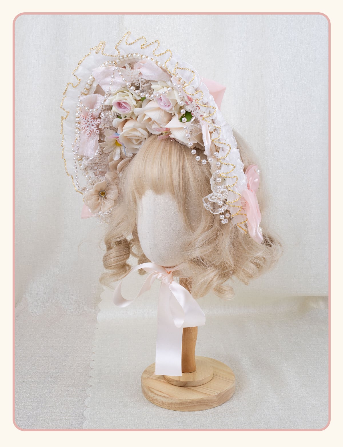 クラロリ ボンネット｜花とレースがやさしく揺れる ヘアドレス