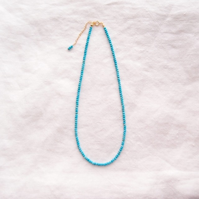 【K14gf】Magnesite Turquoise Necklace／マグネサイトターコイズ ネックレス（Medium）