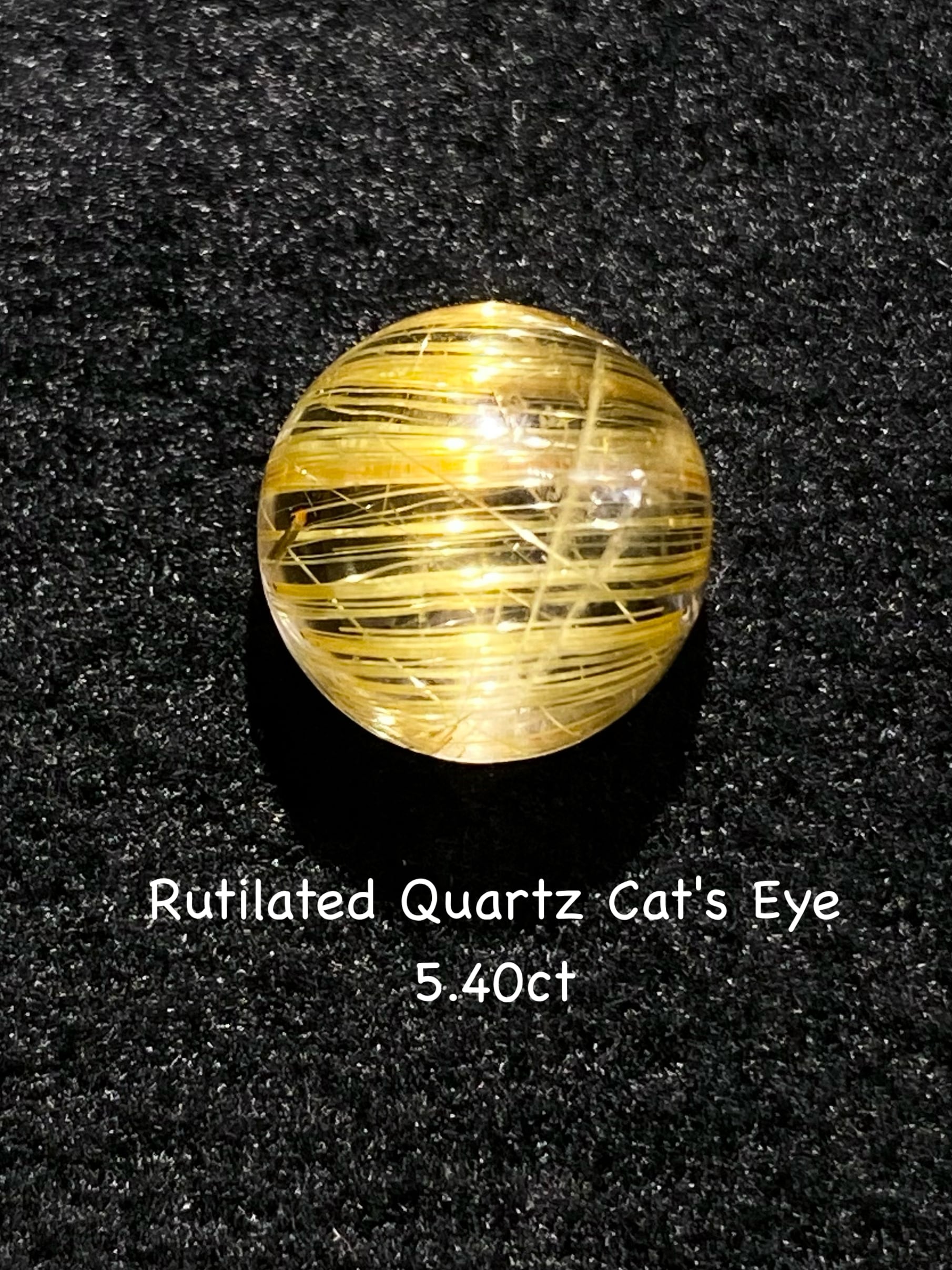 ルチルクォーツキャッツアイ 5.40ct まんまるぷっくりカボション ルチルクォーツキャッツアイ 5.40ct まんまるぷっくりカボション