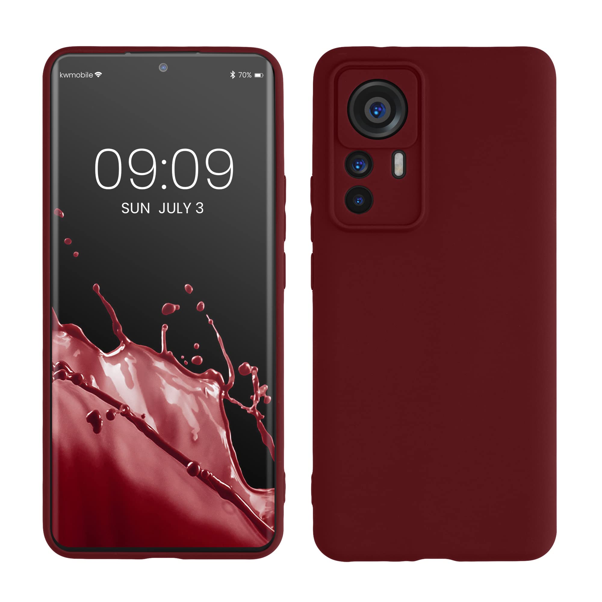 【数量限り】kwmobile スマホケース Xiaomi 12T Pro対応 ケース - スマートフォン バックカバー TPU 耐衝撃 ボルドーバイオレット
