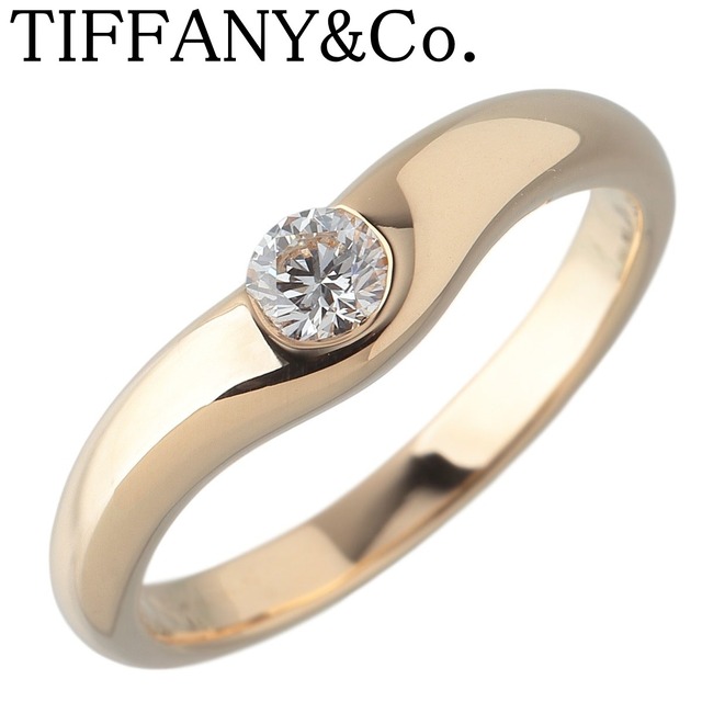ティファニー Tワン ナロー リング 約15号 Au750PG 新品仕上げ済  