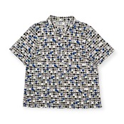 美品 Leilian レリアン ハート柄 総柄 半袖 ポロシャツ サイズ 15+ /レディース/日本製