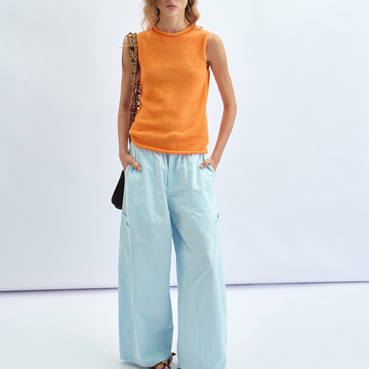sleeveless knit tank top【5color】 T4464